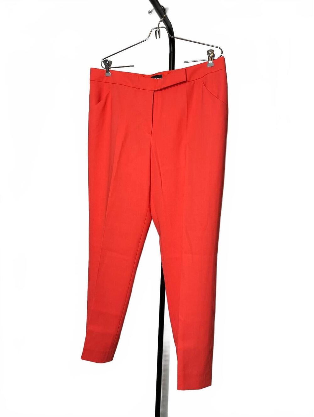 Giorgio Armani Women's Red Virgin Wool Tailored Pants Size 50 Italy NWT flaw